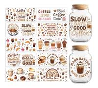 Peacoblue Coffee Drinks UV DTF Cup Wraps, 10 Sheets Transfer Sticker | Waterproof UV DTF Stickers, Custom Vinyl Decals for 16oz Coffee Cups Tumblers Bottles Mugs, DIY Gifts & Crafts