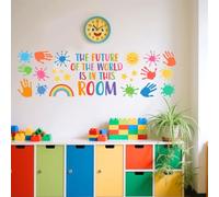 Peacoblue Colorful Inspirational Words Wall Stickers Decals Decor Removable Peel and Stick, 1 Sheets 30cm×96cm Vinyl 3D Wall Murals for Bedroom Living Sewing Room Bathroom Classroom Playroom Home