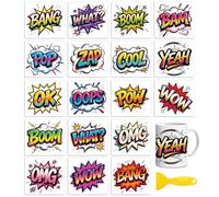 Peacoblue Comic Sound Effects Rub On Transfers for Craft, Transfer Sticker