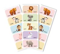 Peacoblue Cute Animals Shoe Stickers for Kids Left Right 100PCS