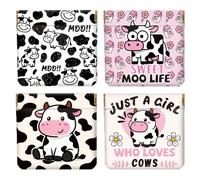 Peacoblue Cute Cows Coin Purse,PU Leather Squeeze Pouch 4PCS