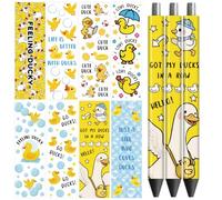 Peacoblue Cute Duck HD Print UV DTF Pen Wraps, 48PCS Waterproof | Fits Standard Blank Pens, Personalized DIY Gifts, School, Office and Craft Projects, Teachers, Students and Crafters