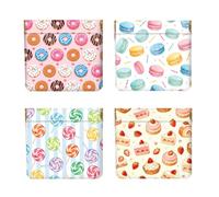 Peacoblue Donuts and Cakes Coin Purse,PU Leather Squeeze Pouch 4PCS