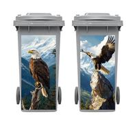 Peacoblue Eagle Trash Can Sticker, Waterproof Wheelie Bin Decal
