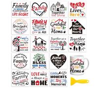 Peacoblue Family Warm Words Rub On Transfers for Craft, Transfer Sticker