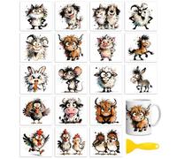 Peacoblue Funny Farm Animals Rub On Transfers for Craft, Transfer Sticker