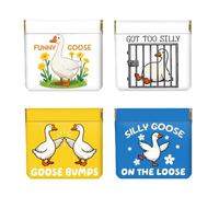 Peacoblue Funny Goose Coin Purse,PU Leather Squeeze Pouch 4PCS
