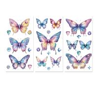 Peacoblue Glitter Butterfly Rub On Transfers for Furniture Craft 6"x12"