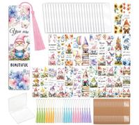 Peacoblue Gnome and Flowers Acrylic Bookmark Kit, DIY Making Set 121PCS