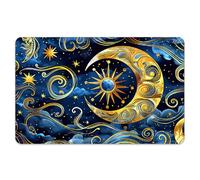 Peacoblue Gold Bank Card Sticker Vintage Retro Moon and Star Phases Credit Debit Card Custom Skin Cover Protector, 4 Styles Waterproof Scratch-Proof Decal for Most Popular EBT Transportation Key Card