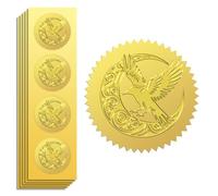 Peacoblue Gold Foil Sticker Seal Embossed 2 Inch 100Pcs Moon and Raven for Gift Present Card Decor, Envelop Seals, Family Party Invitation, Gold Around Embossing Stickers Christmas