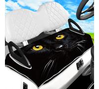 peacoblue Golf Cart Seat Covers Towel Black Cat Face 100% Microfiber 51"x31" Golf Cart Seat Blanket Cushions Universal Fit for Club Car EZGO Yamaha Precedent 2-Seat Golf Carts