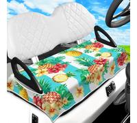Peacoblue Golf Cart Seat Covers Towel Pineapple and Hibiscus Flowe 100% Microfiber 51"x31" Golf Seat Blanket Cushion Golf Accessories Universal Fit for Club Car EZGO Yamaha Precedent 2-Seat Golf Carts