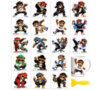 Peacoblue Hip Hop Bear Rub On Transfers for Craft, Transfer Sticker