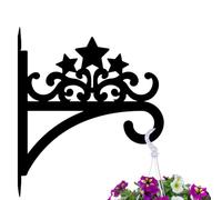 peacoblue Iron Plant Hanger Hook Large 30x35.6cm for Outdoor Indoor Hanging Plant Flower Fern Pot Lantern Bird Feeder,Weather Resistant Metal Wall Holder for Porch Garden Farmhouse(Five-Pointed Star)