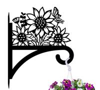 peacoblue Iron Plant Hangers Hooks Large 30x38cm for Outdoor Indoor Hanging Plants Flower Fern Pots Lantern Bird Feeder Wind Chimes, Metal Wall Holder for Porch Garden Farmhouse(Sunflower)