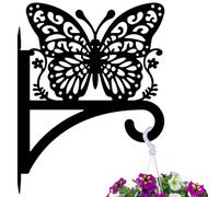 peacoblue Iron Plant Hangers Hooks Large 30x40cm for Outdoor Indoor Hanging Plants Flower Fern Pots Lantern Bird Feeder Wind Chimes, Metal Wall Holder for Porch Garden Farmhouse(Butterfly)