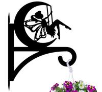 peacoblue Iron Plant Hangers Hooks Large 30x40cm for Outdoor Indoor Hanging Plants Flower Fern Pots Lantern Bird Feeder Wind Chimes, Metal Wall Holder for Porch Garden Farmhouse(Fairy)