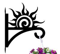 peacoblue Iron Plant Hangers Hooks Sunrise Large 30x38cm for Outdoor Indoor Hanging Plants Flower Fern Pots Lantern Bird Feeder Wind Chimes, Metal Wall Holder for Porch Garden Farmhouse