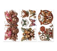 Peacoblue Mechanical Butterfly Rub On Transfers for Furniture Craft 6"x12"