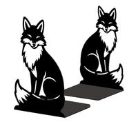 Peacoblue Metal Bookends for Shelves, Modern Decorative Heavy Duty Study Book Ends Stoppers for Office, Desk, Shelf, Room 5.3"x4.3"x7.9" Cast Iron Simple Tall Bookends 1 Pair (Fox)