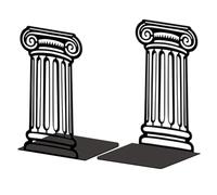 Peacoblue Metal Bookends for Shelves, Modern Decorative Heavy Duty Study Book Ends Stoppers for Office Desk Roman Columns Cast Iron Simple Tall Bookends 1 Pair (Roman Columns)
