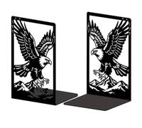 Peacoblue Metal Bookends for Shelves, Modern Decorative Heavy Duty Study Book Ends Stoppers for Office, Desk, Shelf, Room 5.3"x4.3"x7.9" Cast Iron Simple Tall Bookends 1 Pair (Eagle)