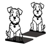 Peacoblue Metal Bookends for Shelves, Modern Decorative Heavy Duty Study Book Ends Stoppers for Office, Desk, Shelf, Room 5.3"x4.3"x7.9" Cast Iron Simple Tall Bookends 1 Pair (Cute Shanari Dog)