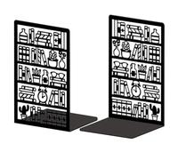 Peacoblue Metal Bookends for Shelves, Modern Decorative Heavy Duty Study Book Ends Stoppers for Office, Desk, Shelf, Room 13.5×10.9×20.1cm Cast Iron Simple Tall Bookends 1 Pair (Bookshelf)