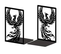 Peacoblue Metal Bookends for Shelves, Modern Decorative Heavy Duty Study Book Ends Stoppers for Office, Desk, Shelf, Room 13.5×10.9×20.1cm Cast Iron Simple Tall Bookends 1 Pair (Phoenix)