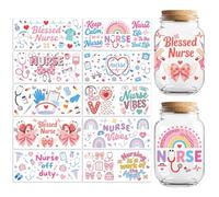 Peacoblue Nurse Day UV DTF Cup Wraps, 10 Sheets Transfer Sticker