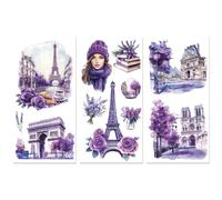 Peacoblue Paris Flower Scene Rub On Transfers for Furniture Craft 6"x12"