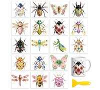Peacoblue Pattern Beetles Rub On Transfers for Craft, Transfer Sticker