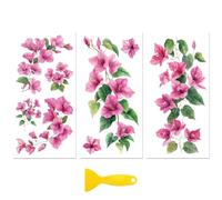 Peacoblue Pink Flower Vine Rub On Transfers for Furniture Craft 6"x12"