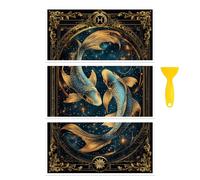 Peacoblue Pisces Constellation Rub On Transfers for Furniture Craft 6"x12" | 3PCS Waterproof UV DTF Transfers, Easy Rub On Decals for Furniture, Wood, Glass, Porcelain & Decor Projects