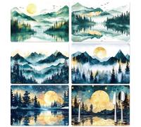 Peacoblue Placemats Set of 6 Vintage Landscape Oil Painting,12"x17" Waterproof Washable Table Place Mats for Indoor Outdoor Farmhouse Party Kitchen Dining Table Decoration