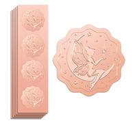 Peacoblue Rose Gold Foil Sticker Seal Embossed 2 Inch 100Pcs Fairies and Magic for Gift Present Card Decor, Envelop Seals, Family Party Invitation, Gold Around Embossing Stickers Christmas