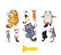 Peacoblue Rub on Transfer Decal Sticker for Furniture Craft Decor 15x30CM Climbing Cat, 3Pcs Waterproof UV DTF Transfer for Drawer Dresser Glass Porcelain Wood Plastic