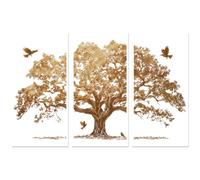 Peacoblue Rub on Transfer Decal Sticker for Furniture Craft Decor 15x30cm Gold Foil Tree with Scraper, 3Pcs Waterproof UV DTF Transfer for Drawer Dresser Glass Porcelain Wood Plastic Window