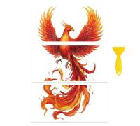 Peacoblue Rub on Transfer Decal Sticker for Furniture Craft Decor 15x30cm Phoenix, 3Pcs Waterproof UV DTF Transfer for Drawer Dresser Glass Porcelain Wood Plastic