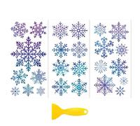 Peacoblue Rub on Transfer Decal Sticker for Furniture Craft Decor 15x30cm Snowflakes, 3Pcs Waterproof UV DTF Transfer for Drawer Dresser Glass Porcelain Wood Plastic