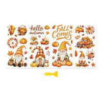 Peacoblue Rub on Transfer Decal Sticker for Furniture Craft Decor 6"x12" Autumn Gnomes, 4Pcs Waterproof UV DTF Transfer for Drawer Dresser Glass Porcelain Wood Plastic