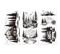 Peacoblue Rub on Transfer Decal Sticker for Furniture Craft Decor 6"x12" Black and White Wildlife, 3Pcs Waterproof UV DTF Transfer for Farmhouse Drawer Dresser Glass Porcelain Wood Plastic Window