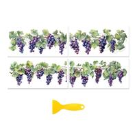 Peacoblue Rub on Transfer Decal Sticker for Furniture Craft Decor 6"x12" Grapevine, 4Pcs Waterproof UV DTF Transfer for Drawer Dresser Glass Porcelain Wood Plastic