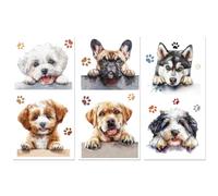 Peacoblue Rub on Transfer Decals for Furniture Crafts 6"x12", 3Pcs Dogs Waterproof UV DTF Transfer Decals Sticker for Dresser Lingerie Chests Drawer Glass Porcelain Wood