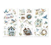 Peacoblue Rub on Transfer Decals for Furniture Crafts Bird's Nest 6"x12", 3Pcs Waterproof UV DTF Transfer Decals Sticker for Dresser Lingerie Chests Drawer Glass Porcelain Wood Plastic