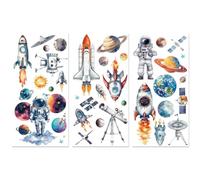 Peacoblue Rub on Transfer Decals for Furniture Crafts Decor 6"x12", 3Pcs Space Elements Waterproof UV DTF Transfer Decals Sticker for Dresser Lingerie Chests Drawer Glass Porcelain Wood Plastic