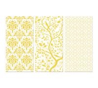 Peacoblue Rub on Transfer Decals for Furniture Crafts Decor 6"x12", 3Pcs Vintage Golden Yellow Patterns Waterproof UV DTF Transfer Decals for Dresser Lingerie Chests Drawer Glass Porcelain Wood