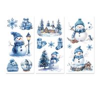 Peacoblue Rub on Transfer Decals for Furniture Crafts Decor 6"x12" Window Snowman, 3Pcs Waterproof UV DTF Transfer Sticker for Lingerie Chests Drawer Dresser Glass Porcelain Wood Plastic