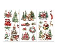 Peacoblue Rub on Transfer Decals for Furniture Crafts Wedding Decor 6"x12", 3Pcs Waterproof UV DTF Transfer Decals Sticker for Dresser Lingerie Chests Drawer Glass Porcelain Wood Plastic